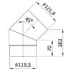 Fiksuota alkūnė KS 120/45-CZ6 pilka paveikslėlis