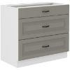 Virtuvės spintelė Stilo claygrey/balta 80d 3s bb paveikslėlis