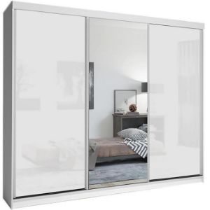 Paveikslėlis Spinta Lux 250 balta/ 1 x veidrodis/ 2 x baltas blizgesys