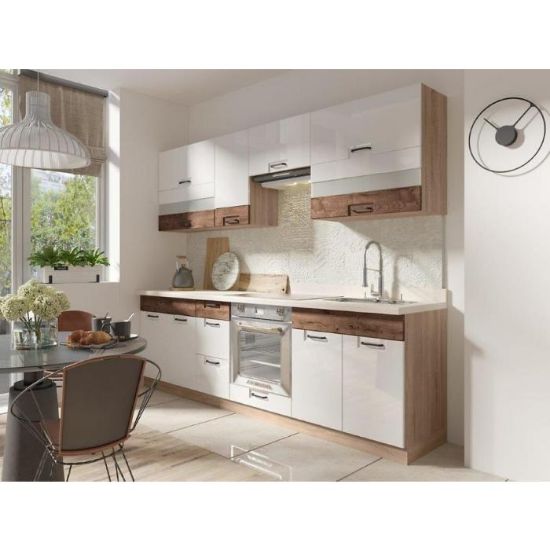 Favorit 260 C Plus virtuvė su Sonoma / balta / Ribbeck stalviršiu paveikslėlis