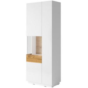 Paveikslėlis Vitrina Silke 12 ąžuolas wotan/baltas blizgus Paveikslėlis Vitrina Silke 12 ąžuolas wotan/baltas blizgus