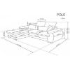 Kampinė sofa Polo Gandar 79 plius Gandar 71 kairioji sofa-lova paveikslėlis