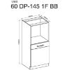 Vigo virtuvės spintelė balta HG 60DP-145 1F BB paveikslėlis