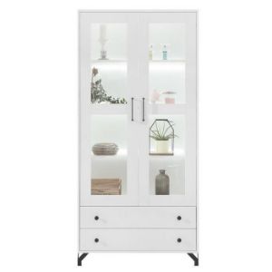 Paveikslėlis Vitrina Bergen Be2 White Lux/White gloss