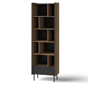 Paveikslėlis Knygų spinta Prestigo P10 1s Walnut War/San Seb/Black Matt