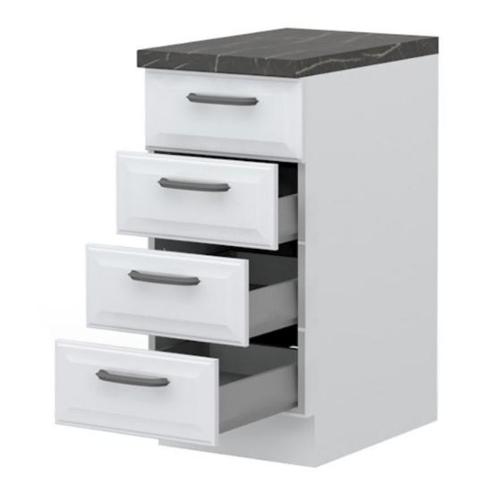 Virtuvės spintelė Evia r-40-4mbox/4 4s perlamutrinis pilkas matinis paveikslėlis