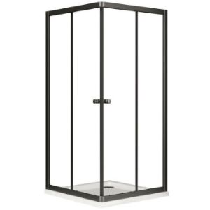 Verona juoda kvadratinė dušo kabina 90/90/185 paveikslėlis