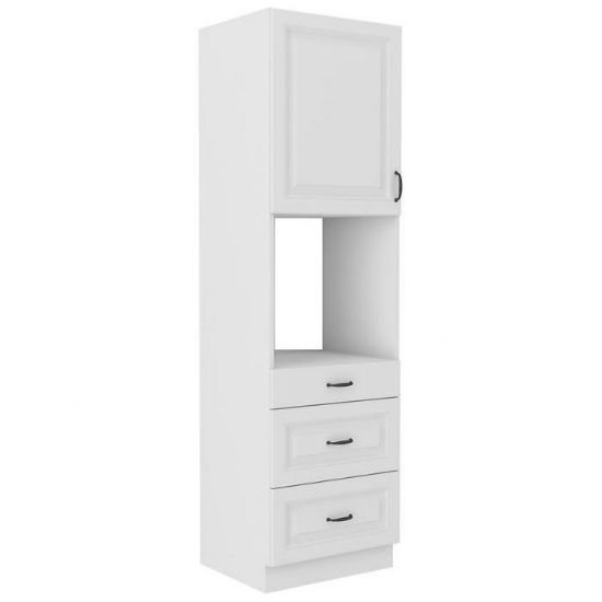 Virtuvės spintelė STILO balta matinė/balta 60dps-210 3s 1f paveikslėlis