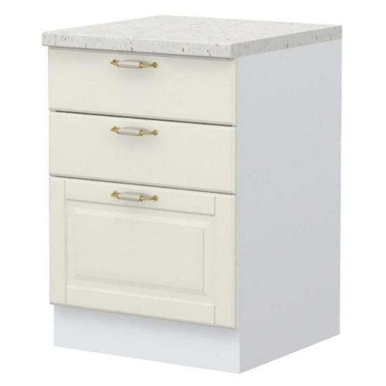 Virtuvės spintelė Evergreen R-60-3F/4 3S standartinis ivorymat paveikslėlis