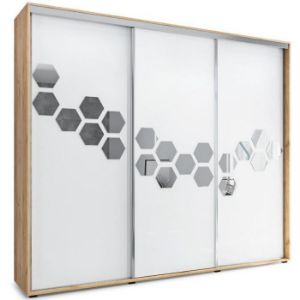Paveikslėlis Spinta Wanda A23 250 Honeycomb Craft Gold/White