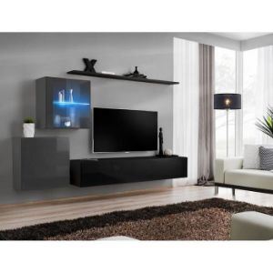 Paveikslėlis Switch XV sekcija stiklas +LED grafitas/juoda