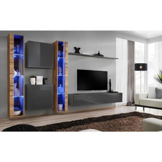 Vitrina Switch XVI stiklas + LED Wotan/Graphite paveikslėlis