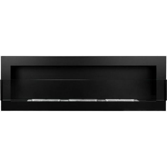 Bio-židinys 1200x400 su stiklu, struktūrinė juoda paveikslėlis
