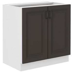 Paveikslėlis Virtuvės spintelė STILO grafito matinis/baltas 80d 2f bb Paveikslėlis Virtuvės spintelė STILO grafito matinis/baltas 80d 2f bb