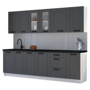 Virtuvė Luna dulkių pilka/balta 260 be stalviršio paveikslėlis