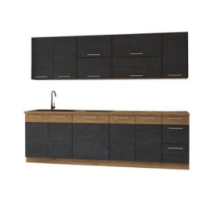 Virtuvė Vigo Dark 260 be stalviršio paveikslėlis