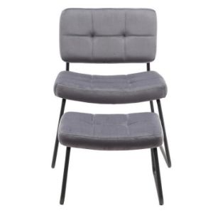 Paveikslėlis You&Me fotelis su kojų atrama Dark Grey Velvet