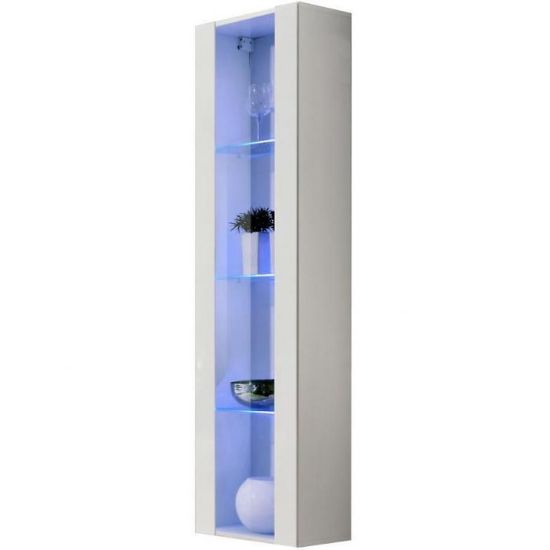 Vitrina Fly 41+Glass White +LED paveikslėlis