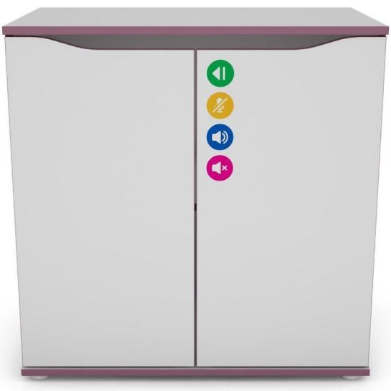 Matrix 75 2d komoda balta/violetinė paveikslėlis