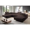 Kampinė sofa su miego funkcija Lotus U Kronos 06 kairės pusės paveikslėlis