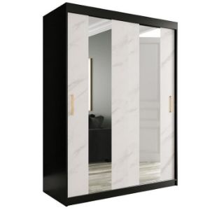 Paveikslėlis Spinta Marble Pole 150 Black/Marble White