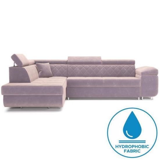 Kampinė sofa su miego funkcija Laguna Monolith 62 kairėje paveikslėlis