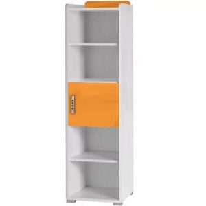 Knygų spinta Nemo 5 pelenų spalvos verona/apelsinų spalvos blizgus paveikslėlis