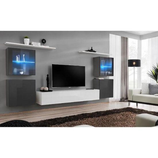 Sekcija Switch glass+LED XIV graphite/white paveikslėlis