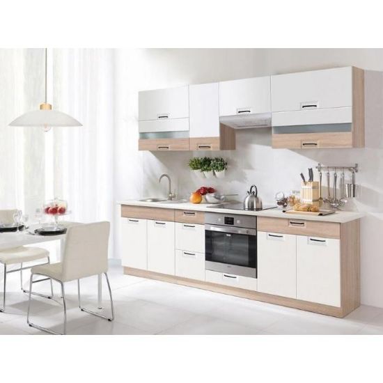 Favorit 260 C Plus virtuvė su Sonoma/White/Sonoma stalviršiu paveikslėlis