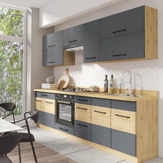 Virtuvės Infinity 260 komplektas C Plus su pilku stalviršiu paveikslėlis