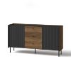 Komoda Prestigo P5 2d3s Walnut War/San Seb/Black matt paveikslėlis