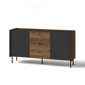 Paveikslėlis Komoda Prestigo P5 2d3s Walnut War/San Seb/Black matt