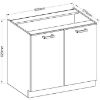 Virtuvės spintelė Wiktoria chamonix/legno 80d 2f bb paveikslėlis