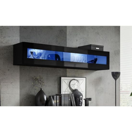 Vitrina Fly 51+Glass Black + LED paveikslėlis