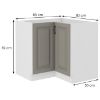 Virtuvės spintelė Stilo claygrey/balta 89x89 dn 1f bb paveikslėlis