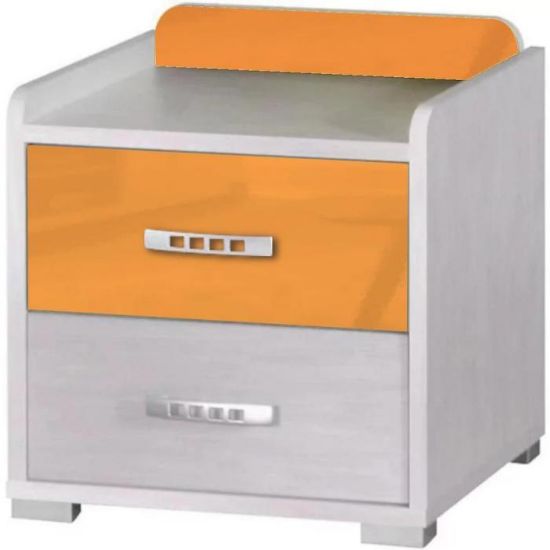 Naktinis staliukas Nemo 8 ash verona/gloss orange paveikslėlis