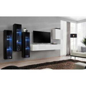 Paveikslėlis Vitrina Switch stiklas+LED XIII juoda/balta