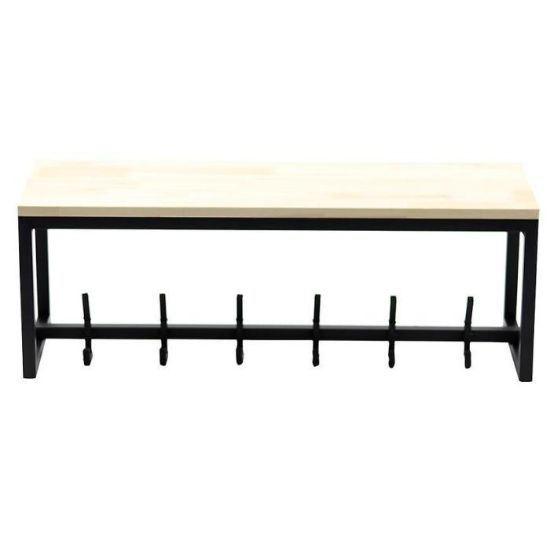 Metalinė pakaba su medine lentyna Loft 26,5x75x25 juoda paveikslėlis