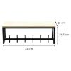 Metalinė pakaba su medine lentyna Loft 26,5x75x25 juoda paveikslėlis