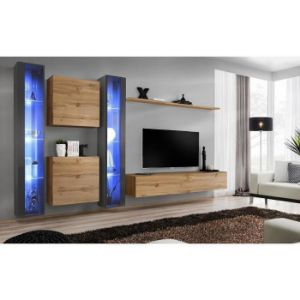 Paveikslėlis Switch XVI sekcija stiklas + LED Grafitas/Wotan