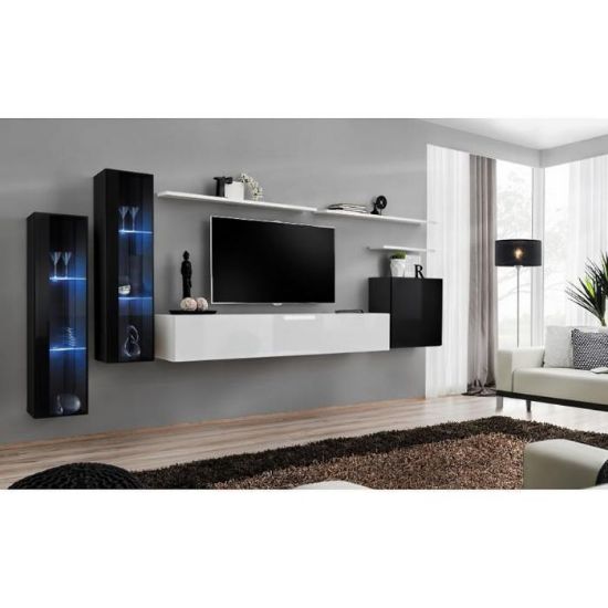 Switch sekcija stiklas+LED XI juoda/balta paveikslėlis