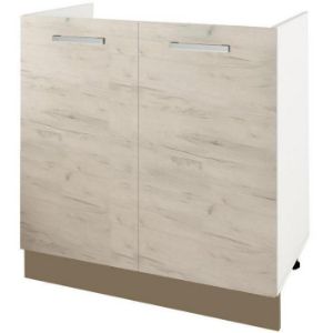 Paveikslėlis Virtuvės spintelė Charlotte 80lc Kichten kriauklei Latte/Oak Grey Craf