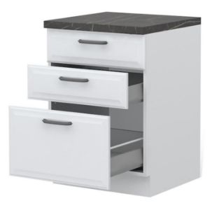 Virtuvės spintelė Evia r-60-3mbox/4 3s perlamutrinis pilkas matinis paveikslėlis