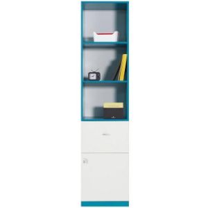 Knygų spinta Mobi MO-5 1D1S balta/turkio spalvos paveikslėlis