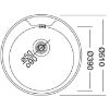 Rondo Ec146d vieno dubens plieninė kriauklė Fi 510 Len plius sifonas paveikslėlis