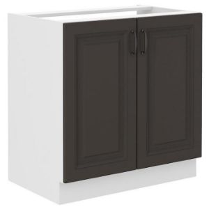 Paveikslėlis Virtuvės spintelė STILO grafito matinis/baltas 80zl 2f bb Paveikslėlis Virtuvės spintelė STILO grafito matinis/baltas 80zl 2f bb
