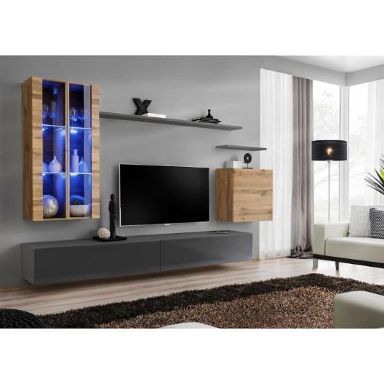Sekcija Switch Glass+LED XII Wotan/Graphite paveikslėlis