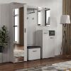 Batų spintelė Justus 05 White/ Black Gloss paveikslėlis