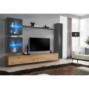 Paveikslėlis Switch XVIII sekcija stiklas + LED Grafitas/Wotan