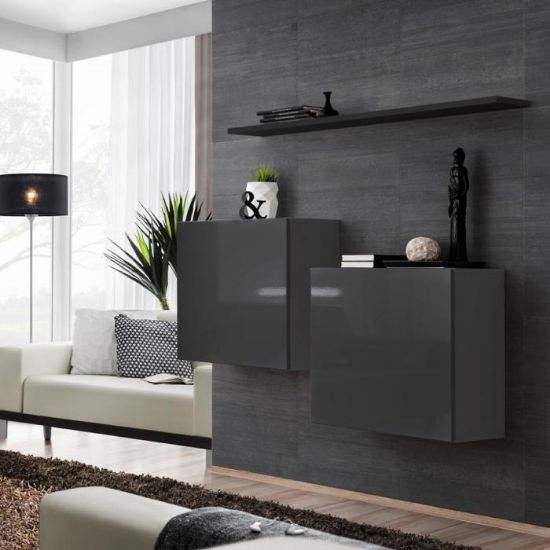 Komoda + lentynos jungiklis Sb I Graphite/Black paveikslėlis